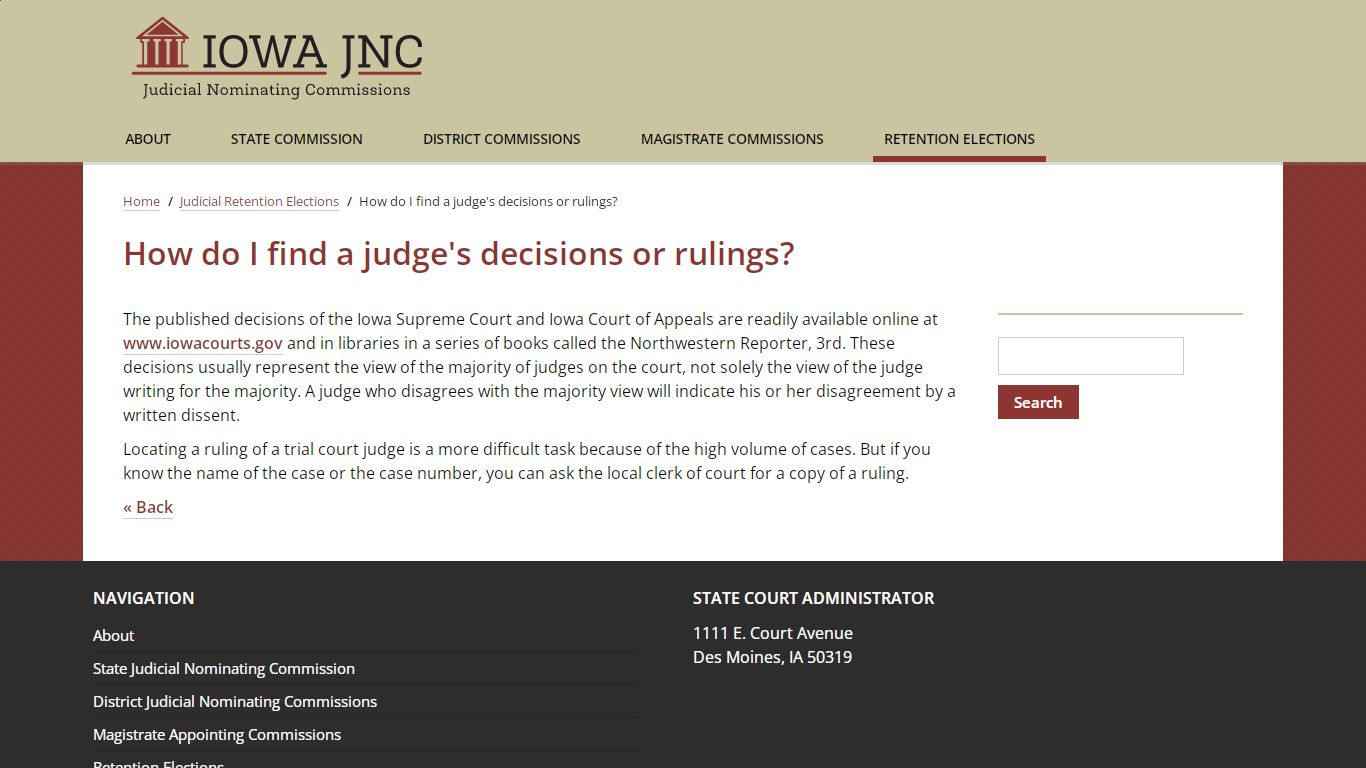 How do I find a judge's decisions or rulings? | Judicial Retention ...