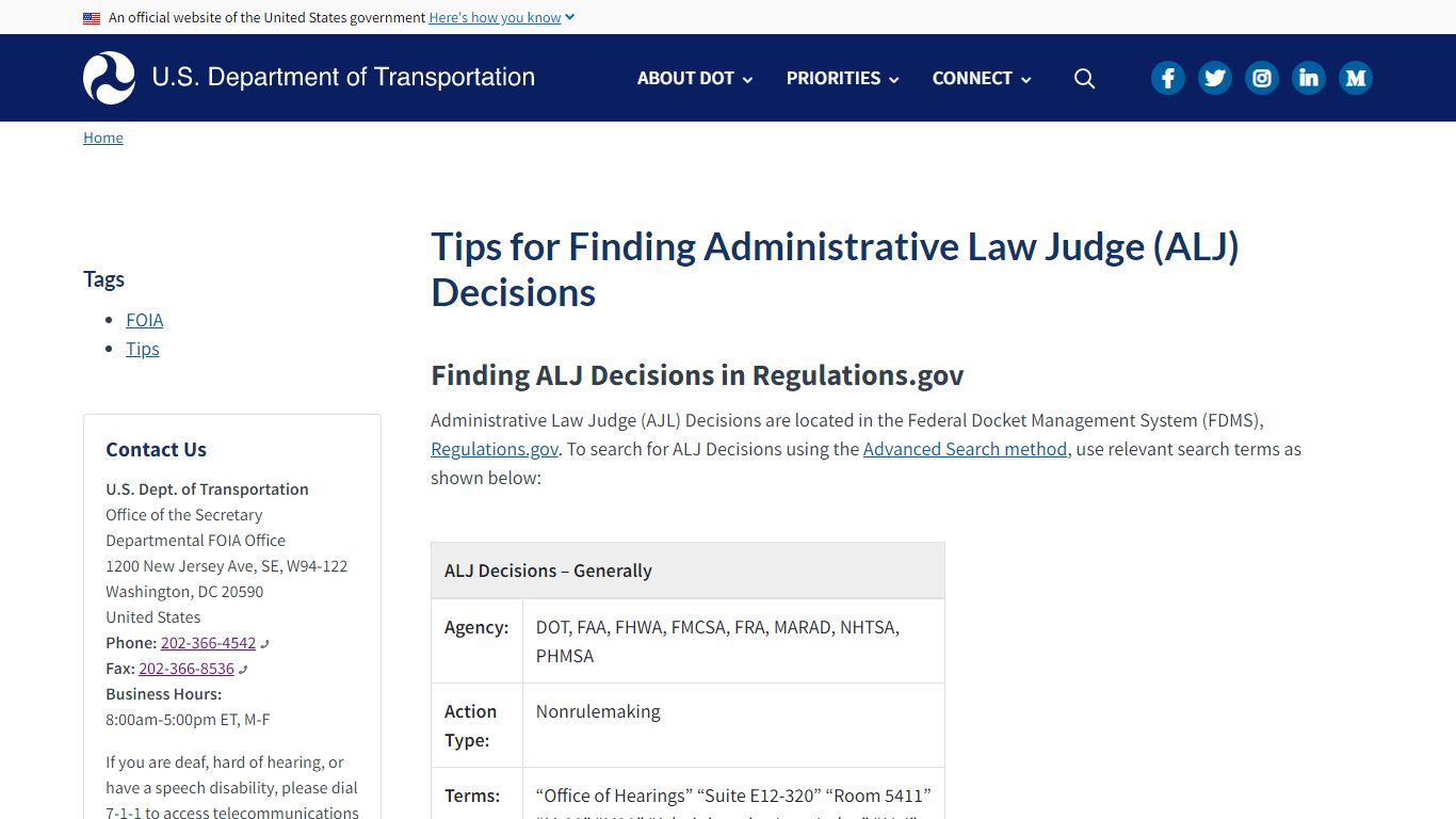 Tips for Finding Administrative Law Judge (ALJ) Decisions
