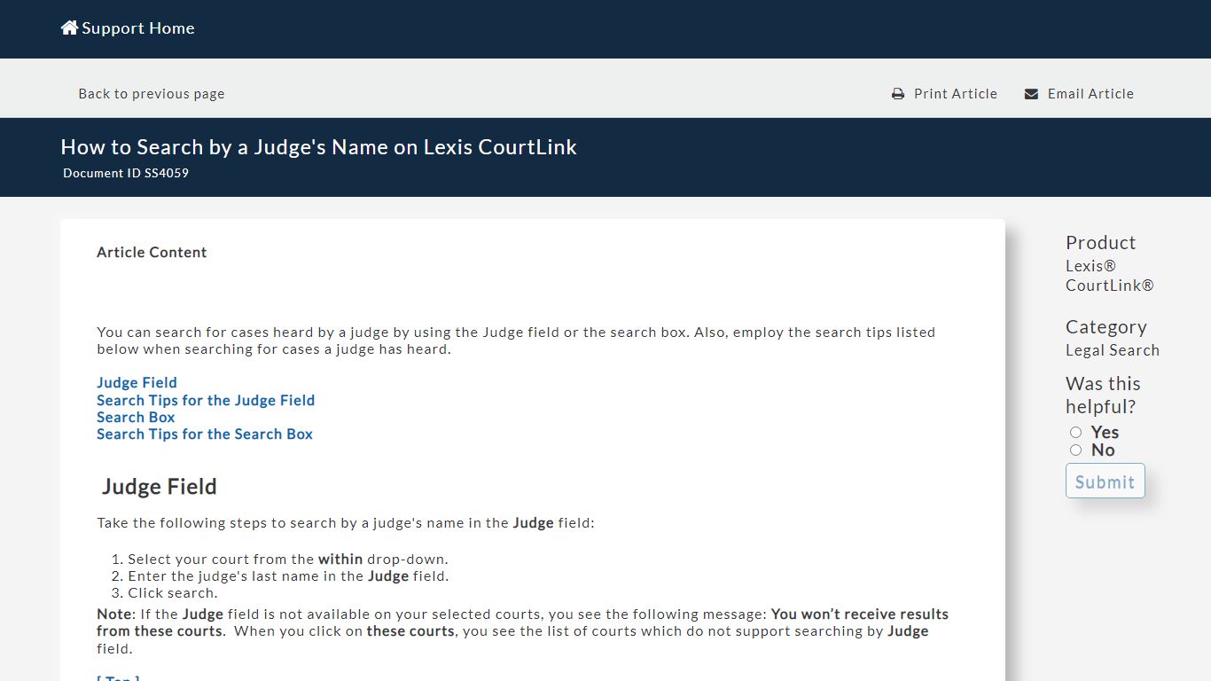 How to Search by a Judge's Name on Lexis CourtLink
